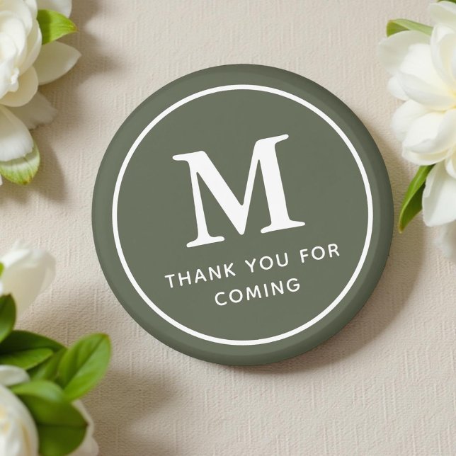 Monogram Modern Simple Chic Thank You For Coming Magnet (Creator Uploaded)