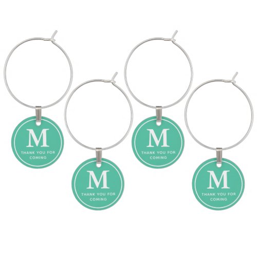 Monogram Modern Simple Chic Thank You For Coming Wine Charm