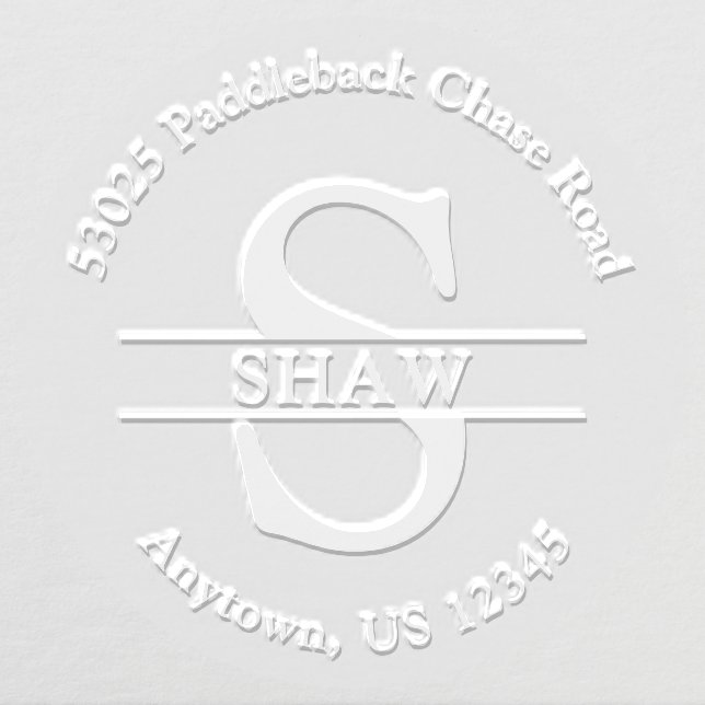 Monogram Modern Simple Classic Return Address Embosser (Design)