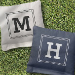 Monogram Modern Simple Elegant Chic Frame Cornhole Bags<br><div class="desc">Team Bride vs Team Groom! Who will win on the great wedding day itself! Composed of simple typography against simple color background with a simple double frame. These elements are simple,  modern,  playful and light. 

This is designed by White Paper Birch Co. exclusive for Zazzle.

Available here:
http://www.zazzle.com/store/whitepaperbirch</div>