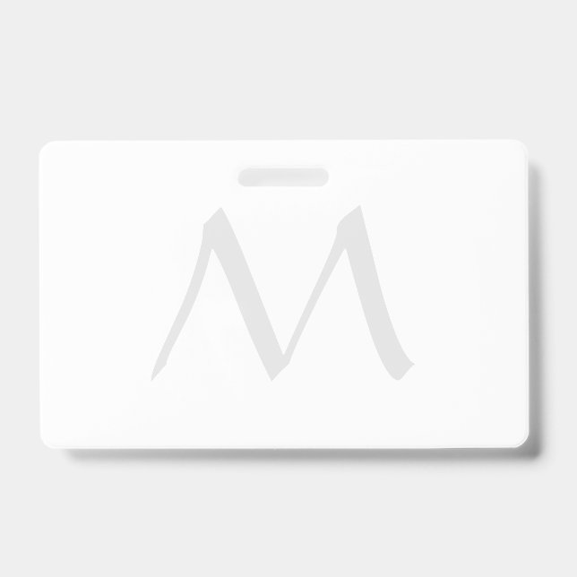 Monogram Modern Simple Minimalist Plain Badge (Front)