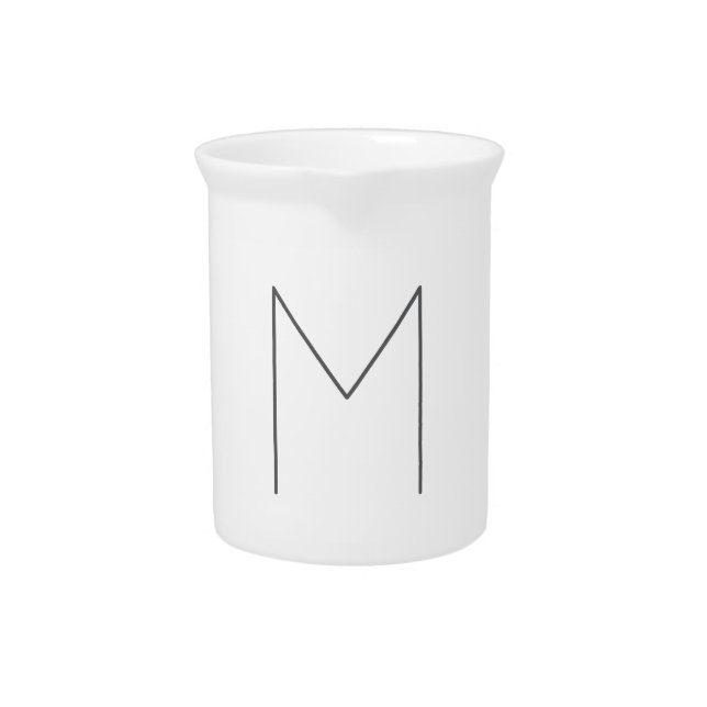 Monogram Modern Simple Minimalist Plain Beverage Pitcher (Front)