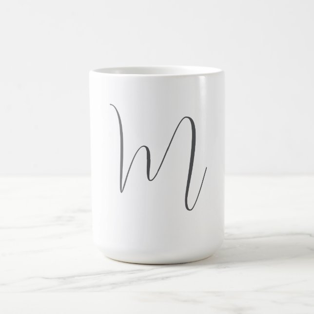 Monogram Modern Simple Minimalist Plain Coffee Mug (Center)