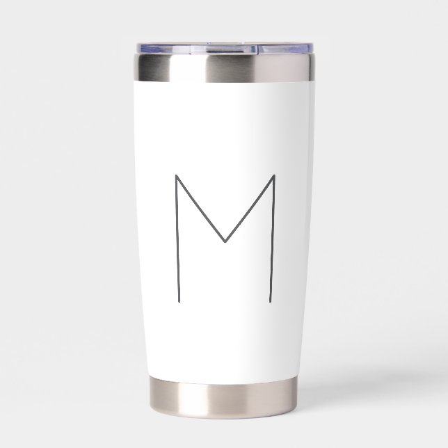 Monogram Modern Simple Minimalist Plain Insulated Tumbler (Front)