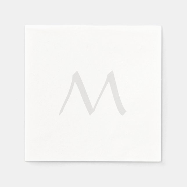 Monogram Modern Simple Minimalist Plain Napkins (Front)