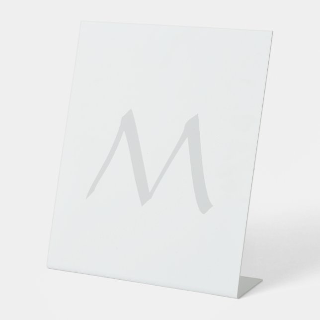 Monogram Modern Simple Minimalist Plain Pedestal Sign (Front)