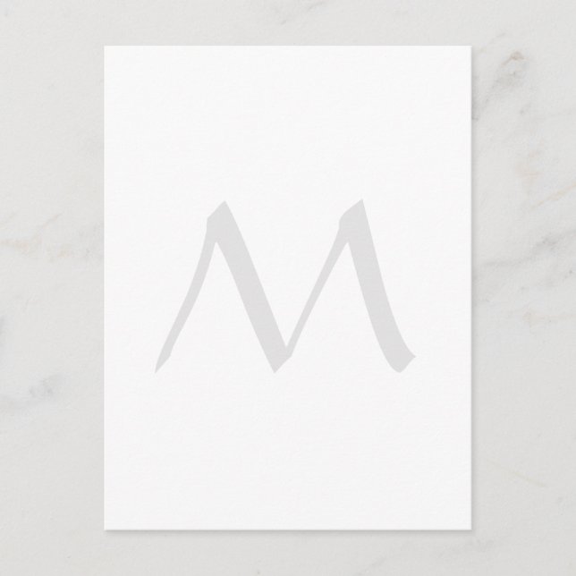 Monogram Modern Simple Minimalist Plain Postcard (Front)