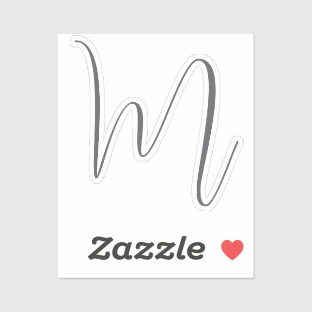 Monogram Modern Simple Minimalist Plain Sticker (Sheet)