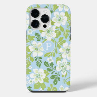 Monogram Modern Spring Primroses Floral Pattern iPhone 14 Pro Max Case