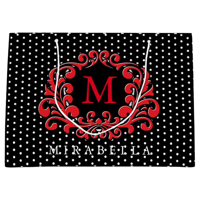 Monogram Modern Stylish Create Your Own Large Gift Bag (Front)