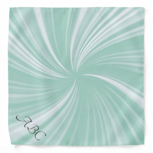 Monogram Modern Stylish Turquoise Radiant Swirl Bandana