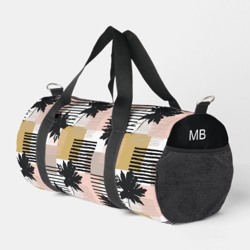 Monogram Modern Tropical Beach Abstract Pattern Duffle Bag