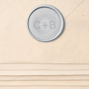 Monogram Modern Wedding Wax Seal Sticker