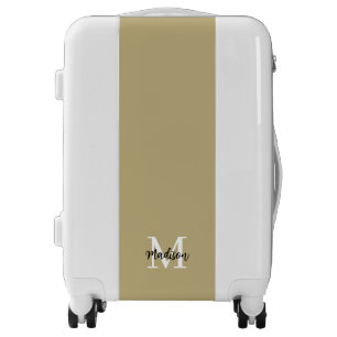 Monogram Modern White Black Tan Sand Luggage