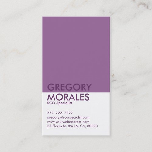 Monogram Modern White  Purple SEO Specialist Business Card