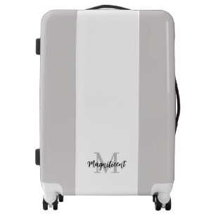 Monogram Modern White Silver Black Luggage