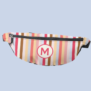 Monogram Monogram Modern Pastel Candy Stripe Fanny Pack