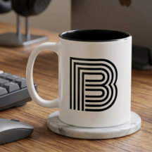 Monogram Monogrammed Initial Black Modern Simple