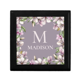 Monogram Monogrammed Magnolia Floral Personalized Gift Box