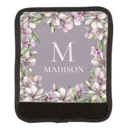 Monogram Monogrammed Magnolia Floral Personalized Luggage Handle Wrap