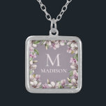 Monogram Monogrammed Magnolia Floral Personalized Silver Plated Necklace<br><div class="desc">This stylish design features your personalized name and monogram surrounded by a frame of magnolia flowers. Personalized by editing the text in the text boxes provided #accessories #jewelry #necklaces #magnolia #floral #gifts #monogram #monogrammed #personalizedgifts</div>