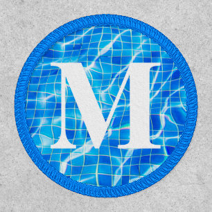 Monogram Monogrammed Swimming Blue Pool Aquatic Patch
