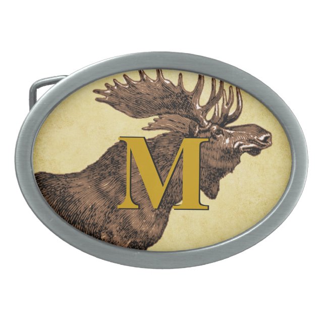 Monogram Moose Belt Buckle (Front)