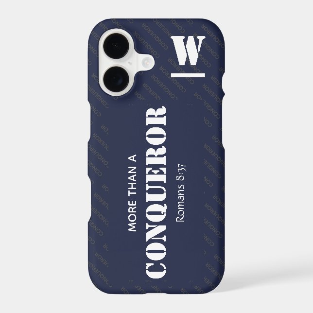 Monogram MORE THAN A CONQUEROR Christian Iphone Case (Back)