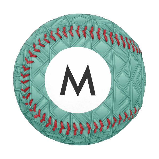 Monogram Mosaic Background Baseball (Front Left)