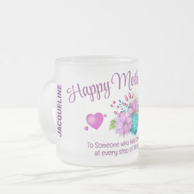 Monogram MOTHER's Day  Frosted Glass Coffee Mug (Front Left)