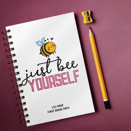 Monogram Motivational Be Yourself Bee Notebook