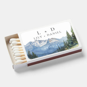 Monogram Mountain Wildflower Wedding Matchboxes
