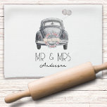 Monogram Mr & Mrs Just Married Kitchen Towel<br><div class="desc">A personalized gift for the newlyweds</div>