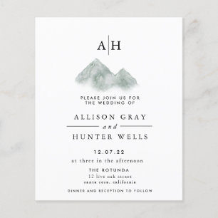 Monogram Mt Wedding Invitation Budget Flyer