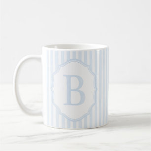 Monogram Mug Letter B, Blue Striped