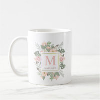 Monogram Mug | Spring Boho Flowers
