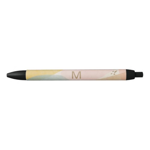 Monogram Mulit Color Modern Abstract Black Ink Pen