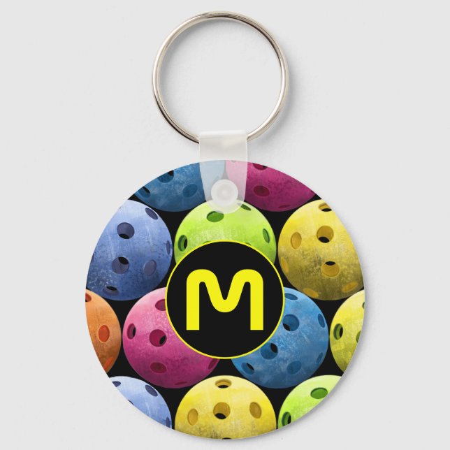 Monogram Multicolor Pickleball Keychain (Front)