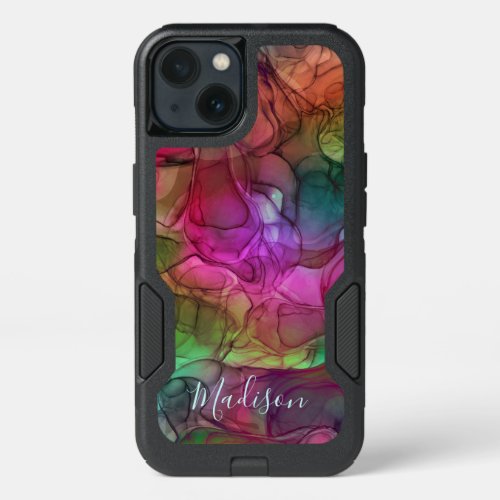 Monogram multicoloured marbling dreams iPhone 13 case