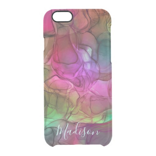 Monogram multicoloured marbling dreams clear iPhone 66S case