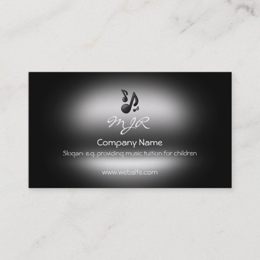 Customizable Monogram, Music Teachers, metallic-effect Business Card Templates