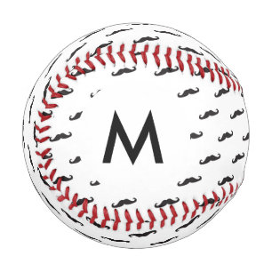 Monogram Mustache hipster pattern 2 Baseball