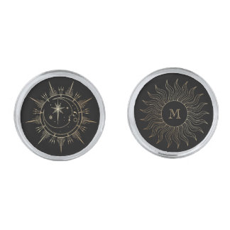 Monogram My Sun and Moon Celestial Gold Black Cufflinks