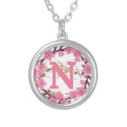 Monogram N Cherry Blossom Necklace