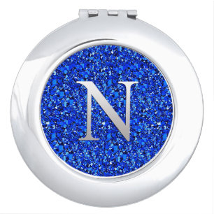 Monogram N druzy crystal - Sapphire blue Vanity Mirror