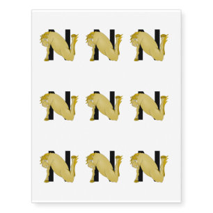 Monogram N Funny Pony Personalised Temporary Tattoos