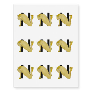 Monogram N Funny Pony Personalised Temporary Tattoos