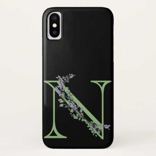 Monogram N Lavender Eucalyptus iPhone X Case