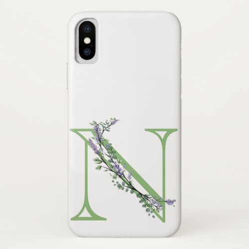 Monogram N Lavender Eucalyptus iPhone X Case