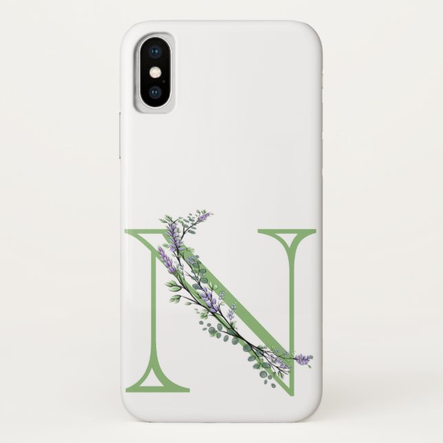 Monogram N Lavender Eucalyptus Case-Mate iPhone Case (Back)